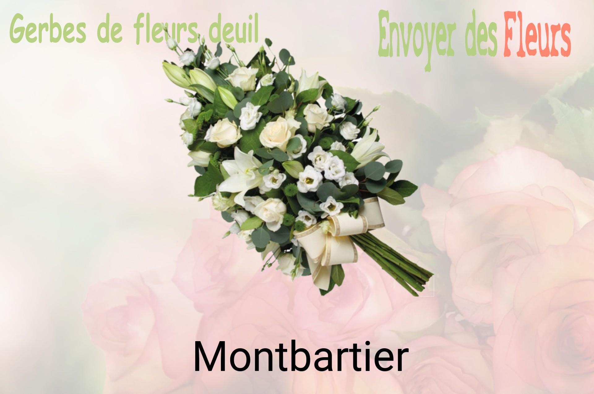 Gerbe de fleurs de deuil livrée à Montbartier